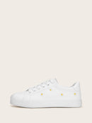 Daisy<b style="color:White;"><font size="1"> -</font></b>Embroidered Lace-up Front Sneakers