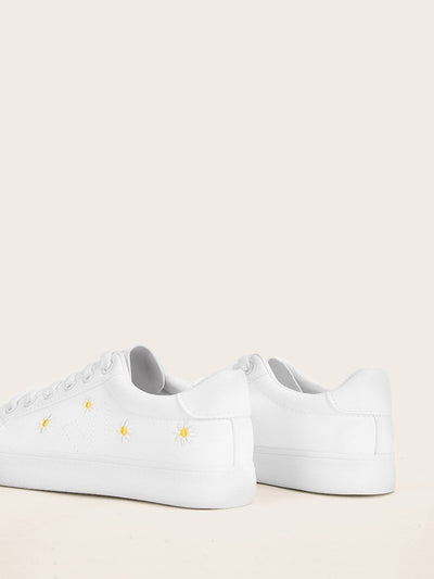 Daisy<b style="color:White;"><font size="1"> -</font></b>Embroidered Lace-up Front Sneakers