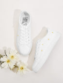 Daisy<b style="color:White;"><font size="1"> -</font></b>Embroidered Lace-up Front Sneakers