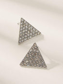 Rhinestone<b style="color:White;"><font size="1"> -</font></b>Engraved<b style="color:White;"><font size="1"> -</font></b>Triangle Stud Earrings 1pair