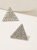 Rhinestone<b style="color:White;"><font size="1"> -</font></b>Engraved<b style="color:White;"><font size="1"> -</font></b>Triangle Stud Earrings 1pair