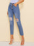 Button<b style="color:White;"><font size="1"> -</font></b>Fly Ripped Cropped Jeans