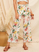 Floral<b style="color:White;"><font size="1"> -</font></b>Print Tie Waist Pants