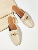 Buckle<b style="color:White;"><font size="1"> -</font></b>Decor Flat Mules