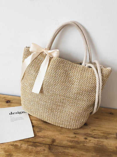 Bow<b style="color:White;"><font size="1"> -</font></b>Decor Woven Tote Bag