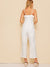 Button<b style="color:White;"><font size="1"> -</font></b>Front Ruffle Trim Crinkle Cami Jumpsuit