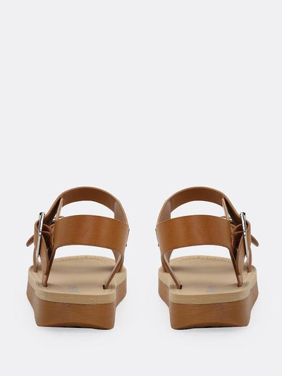 Single<b style="color:White;"><font size="1"> -</font></b>Band<b style="color:White;"><font size="1"> -</font></b>Buckled Ankle Low Flatform Sandals