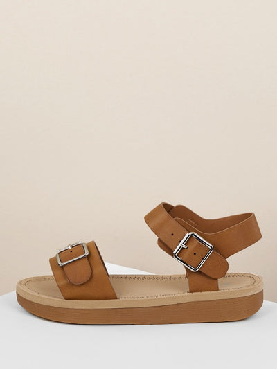Single<b style="color:White;"><font size="1"> -</font></b>Band<b style="color:White;"><font size="1"> -</font></b>Buckled Ankle Low Flatform Sandals