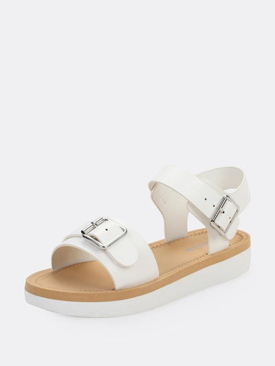 Single<b style="color:White;"><font size="1"> -</font></b>Band<b style="color:White;"><font size="1"> -</font></b>Buckled Ankle Low Flatform Sandals