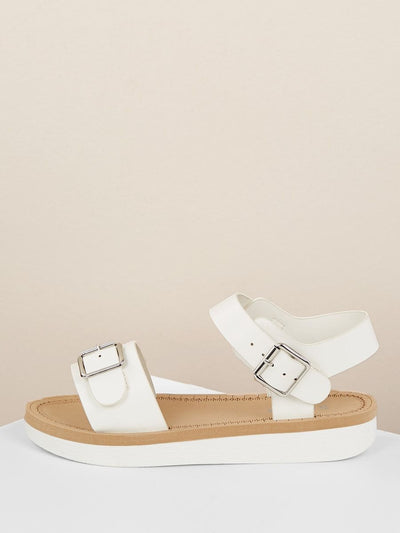 Single<b style="color:White;"><font size="1"> -</font></b>Band<b style="color:White;"><font size="1"> -</font></b>Buckled Ankle Low Flatform Sandals