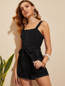 Pocket Patched Belted<b style="color:White;"><font size="1"> -</font></b>Romper