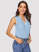 V-neck Solid Top