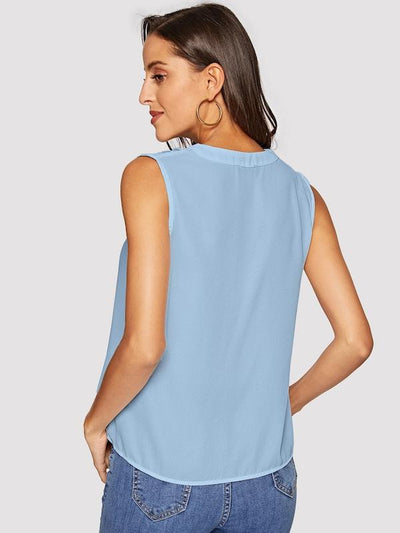 V-neck Solid Top