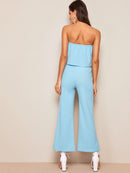 Flowy<b style="color:White;"><font size="1"> -</font></b>Tube Top and Wide Leg Pants Set