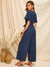 Buttoned<b style="color:White;"><font size="1"> -</font></b>Front<b style="color:White;"><font size="1"> -</font></b>Belted Wide Leg Jumpsuit