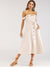 Frill<b style="color:White;"><font size="1"> -</font></b>Button<b style="color:White;"><font size="1"> -</font></b>Front Shirred Belted Bardot Dress