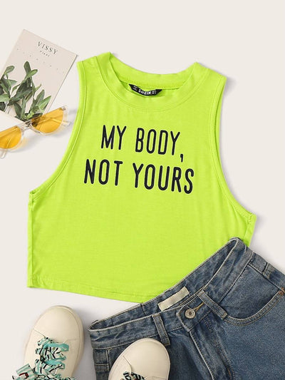 Letter<b style="color:White;"><font size="1"> -</font></b>Print Crop Top