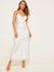 Floral<b style="color:White;"><font size="1"> -</font></b>Lace<b style="color:White;"><font size="1"> -</font></b>Criss Cross Satin Dress