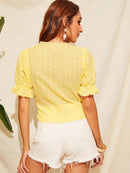 Knot<b style="color:White;"><font size="1"> -</font></b>Front Ruffle Cuff Schiffy Top