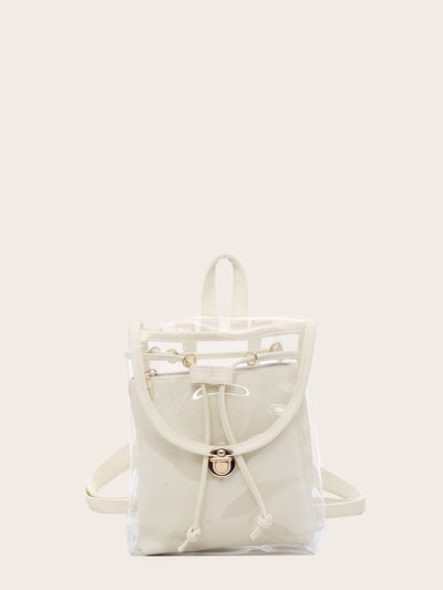 Push<b style="color:White;"><font size="1"> -</font></b>Lock<b style="color:White;"><font size="1"> -</font></b>Detail Backpack With Inner Clutch