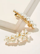 Faux<b style="color:White;"><font size="1"> -</font></b>Pearl<b style="color:White;"><font size="1"> -</font></b>Decor Hair Clip 2pcs