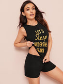 Slogan<b style="color:White;"><font size="1"> -</font></b>Print Pajama Set