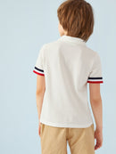 Boys<b style="color:White;"><font size="1"> -</font></b>Striped Cuff Polo Shirt