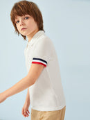 Boys<b style="color:White;"><font size="1"> -</font></b>Striped Cuff Polo Shirt