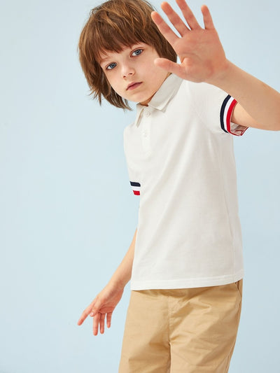 Boys<b style="color:White;"><font size="1"> -</font></b>Striped Cuff Polo Shirt