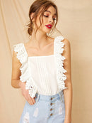 Lace<b style="color:White;"><font size="1"> -</font></b>Panel Pleated Detail Blouse