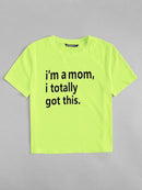 Neon<b style="color:White;"><font size="1"> -</font></b>Orange Slogan Print Tee