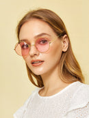 Round<b style="color:White;"><font size="1"> -</font></b>Frame Tinted Sunglasses