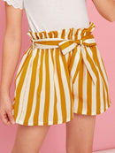 Girls<b style="color:White;"><font size="1"> -</font></b>Paperbag<b style="color:White;"><font size="1"> -</font></b>Waist Self Belted Striped Shorts