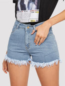 Raw<b style="color:White;"><font size="1"> -</font></b>Hem Denim Shorts