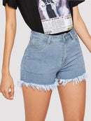 Raw<b style="color:White;"><font size="1"> -</font></b>Hem Denim Shorts