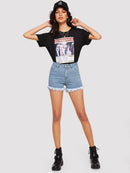 Raw<b style="color:White;"><font size="1"> -</font></b>Hem Denim Shorts