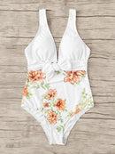 Random<b style="color:White;"><font size="1"> -</font></b>Floral<b style="color:White;"><font size="1"> -</font></b>Tie Front One Piece Swimsuit