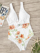 Random<b style="color:White;"><font size="1"> -</font></b>Floral<b style="color:White;"><font size="1"> -</font></b>Tie Front One Piece Swimsuit