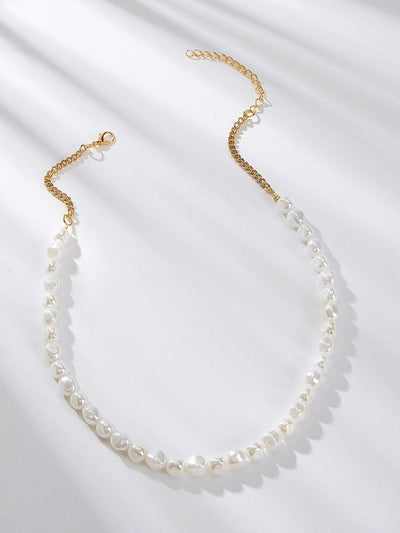 Faux<b style="color:White;"><font size="1"> -</font></b>Pearl Beaded Necklace 1pc