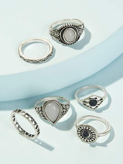 Engraved Ring 6pcs