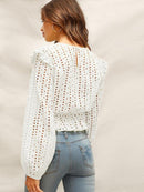 Ruffle<b style="color:White;"><font size="1"> -</font></b>Trim Schiffy Peplum Top