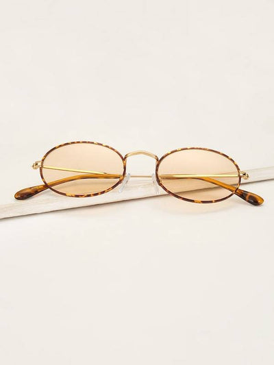 Tortoiseshell<b style="color:White;"><font size="1"> -</font></b>Frame Oval Lens Sunglasses