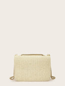 Faux<b style="color:White;"><font size="1"> -</font></b>Pearl<b style="color:White;"><font size="1"> -</font></b>Decor Flap Crossbody Bag