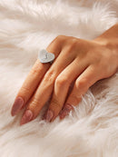 Half<b style="color:White;"><font size="1"> -</font></b>Heart Decor Ring 2pcs