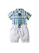 Toddler<b style="color:White;"><font size="1"> -</font></b>Boys<b style="color:White;"><font size="1"> -</font></b>Bow<b style="color:White;"><font size="1"> -</font></b>Tie Plaid Shirt With Shorts