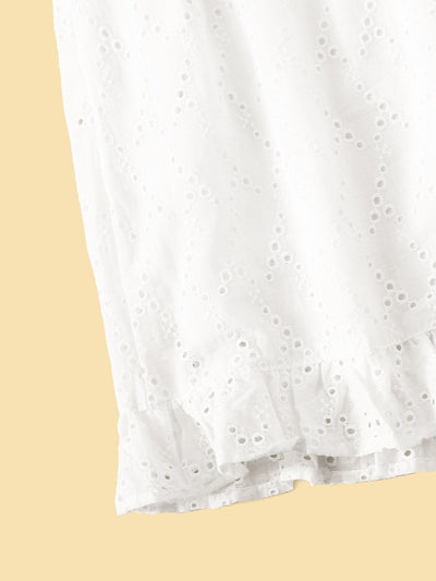 Eyelet<b style="color:White;"><font size="1"> -</font></b>Embroidery<b style="color:White;"><font size="1"> -</font></b>Ruffle Hem Halter Playsuit