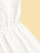 Eyelet<b style="color:White;"><font size="1"> -</font></b>Embroidery<b style="color:White;"><font size="1"> -</font></b>Ruffle Hem Halter Playsuit