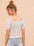 Ditsy<b style="color:White;"><font size="1"> -</font></b>Floral Shirred Frill Blouse