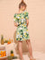 Lemon And<b style="color:White;"><font size="1"> -</font></b>Tropical Print Bardot Dress