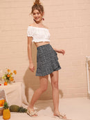 Dalmatian<b style="color:White;"><font size="1"> -</font></b>Print Ruffle Skirt